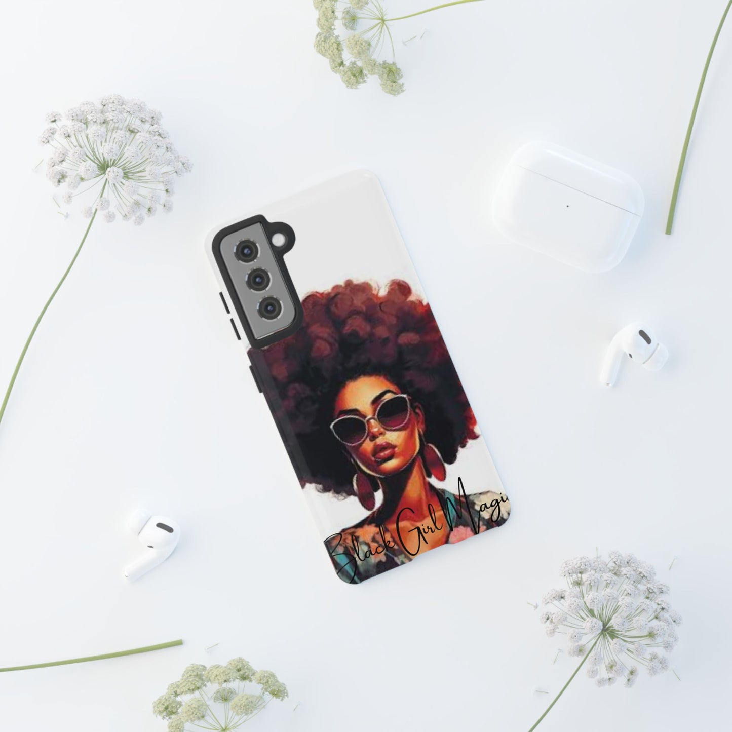 Tough Cases - Samsung Galaxy - Black Girl Magic - Unique Phone Case with Inspirational Quote, Stylish Phone Cover, Gift for Her, Trendy Accessory, Everyday Use