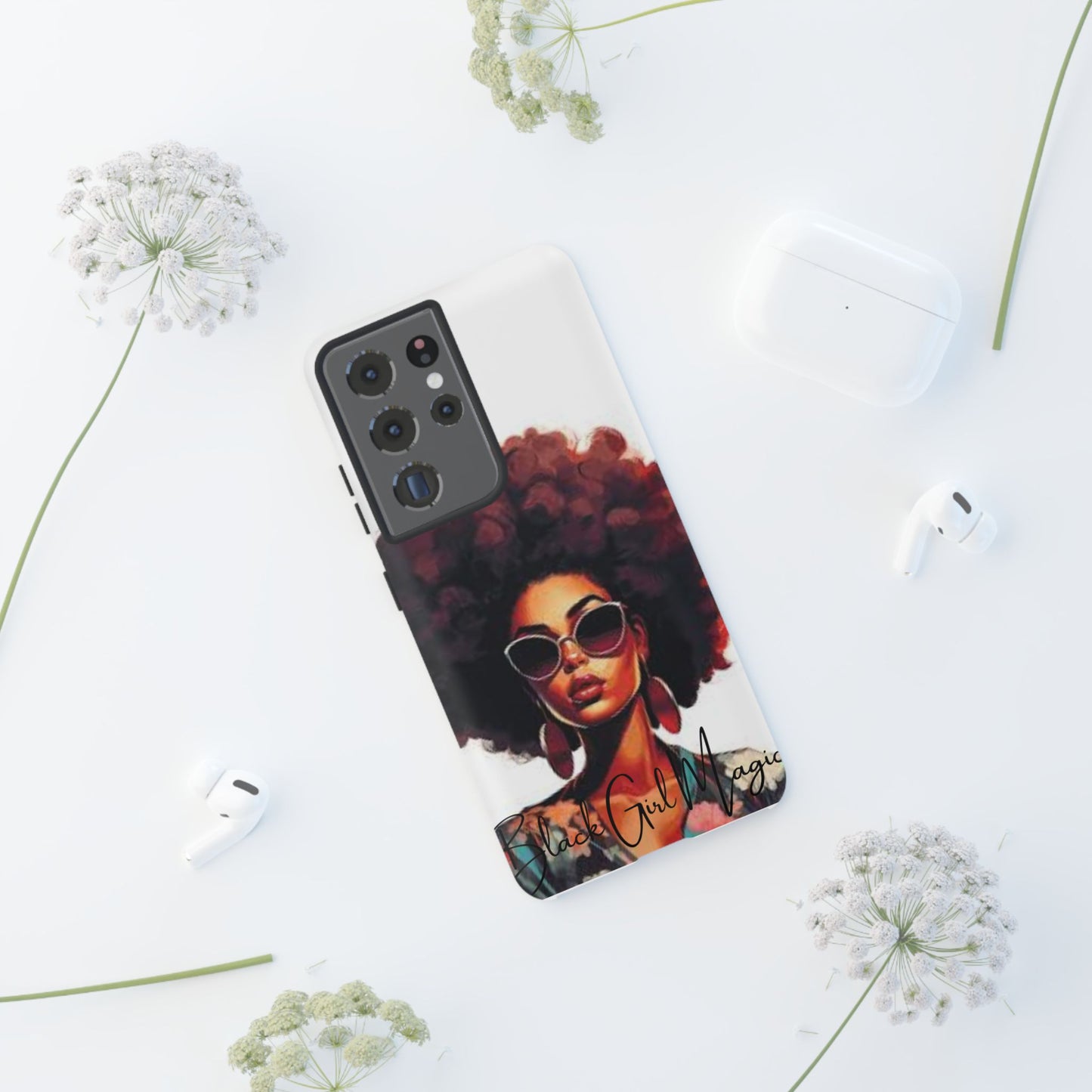 Tough Cases - Samsung Galaxy - Black Girl Magic - Unique Phone Case with Inspirational Quote, Stylish Phone Cover, Gift for Her, Trendy Accessory, Everyday Use