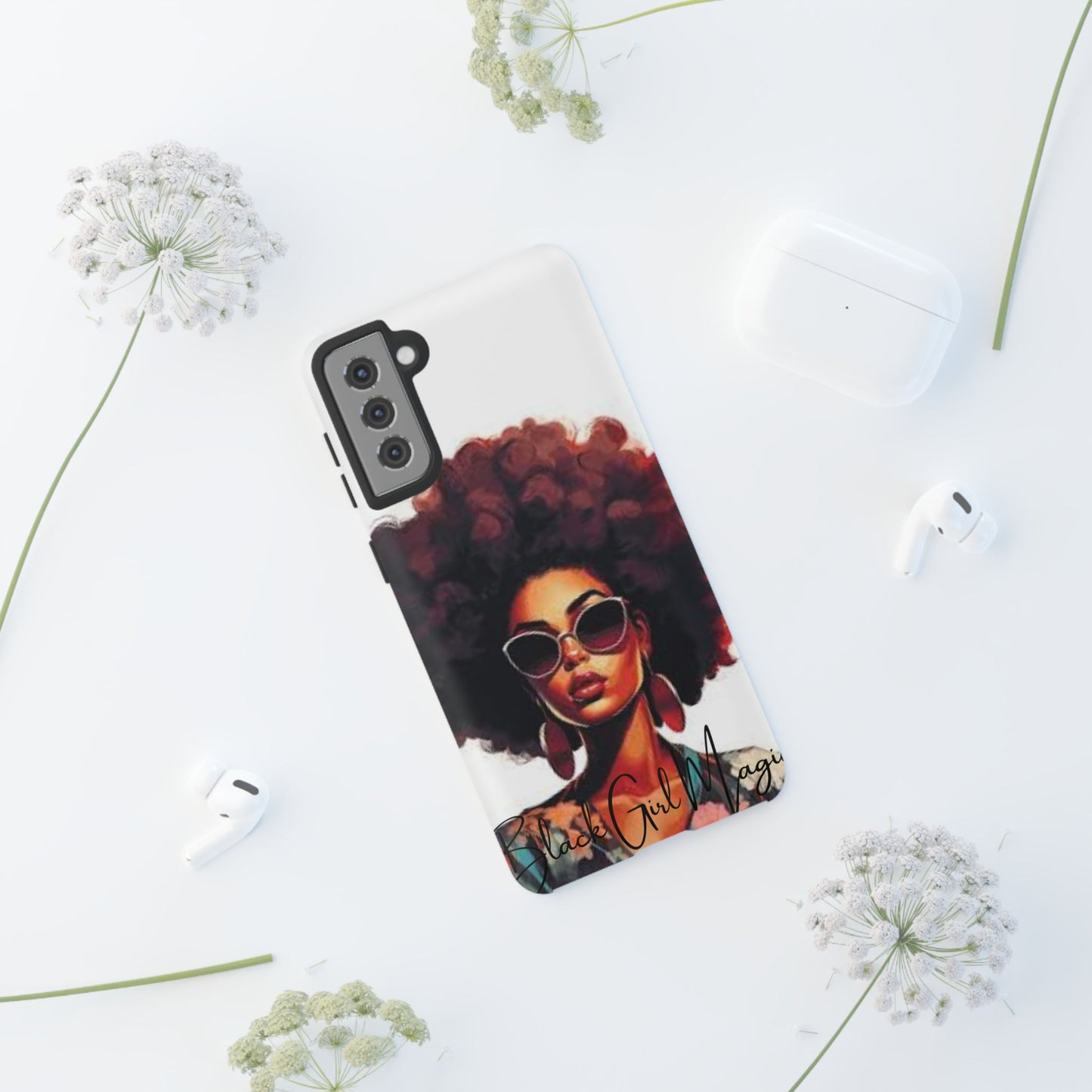 Tough Cases - Samsung Galaxy - Black Girl Magic - Unique Phone Case with Inspirational Quote, Stylish Phone Cover, Gift for Her, Trendy Accessory, Everyday Use