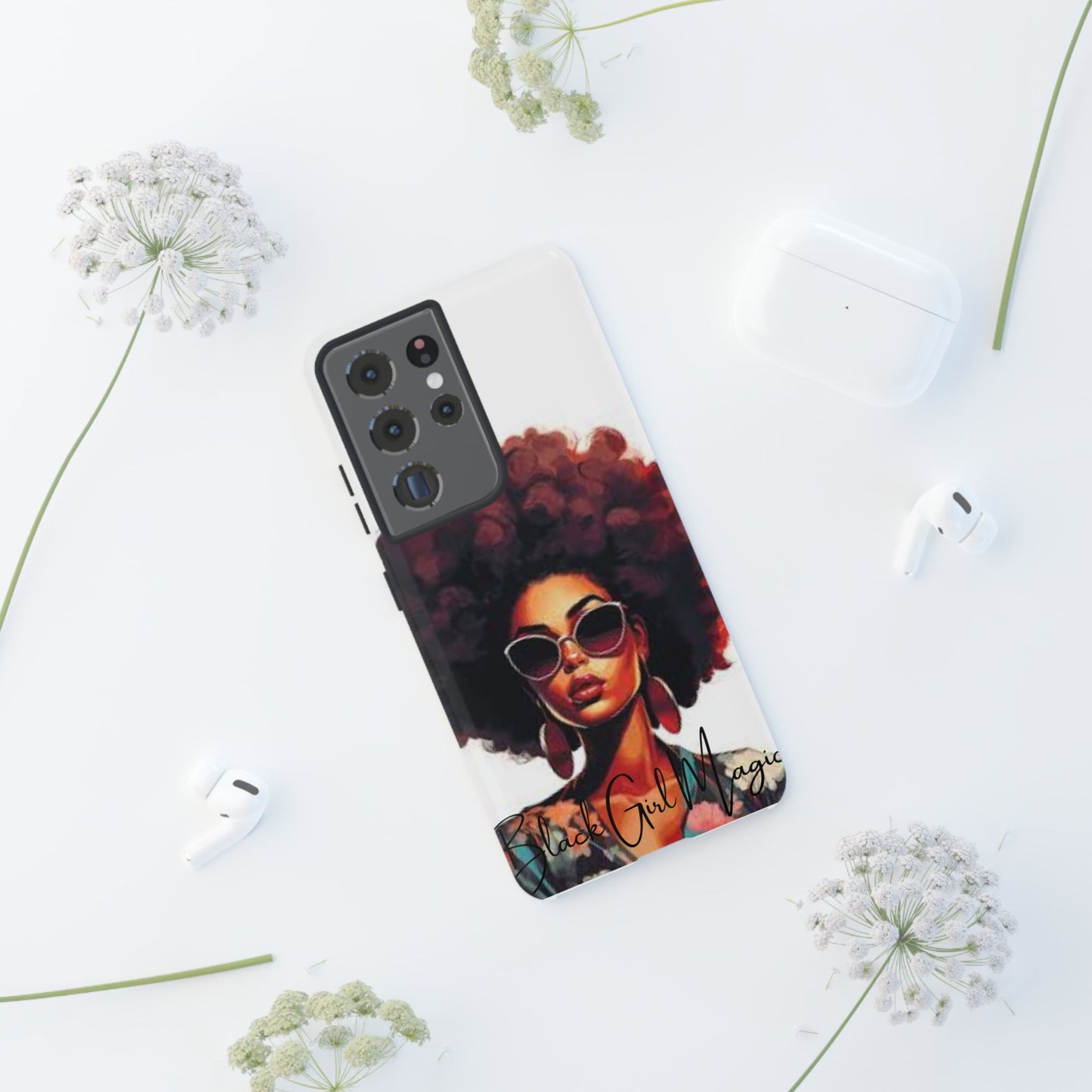 Tough Cases - Samsung Galaxy - Black Girl Magic - Unique Phone Case with Inspirational Quote, Stylish Phone Cover, Gift for Her, Trendy Accessory, Everyday Use