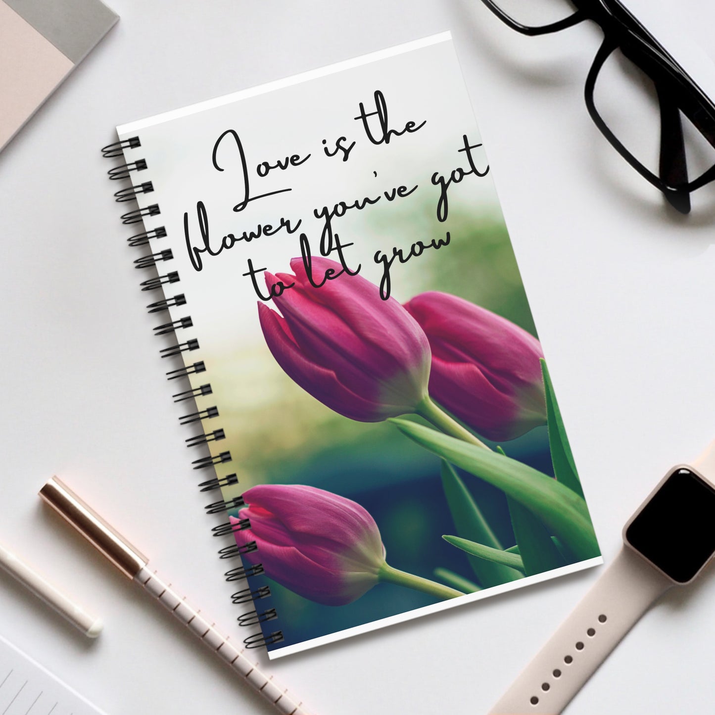 Spiral Journal - Love is the Flower Inspirational Quote