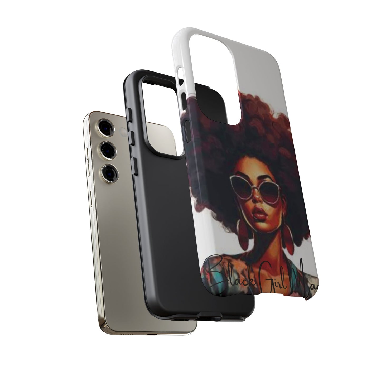 Tough Cases - Samsung Galaxy - Black Girl Magic - Unique Phone Case with Inspirational Quote, Stylish Phone Cover, Gift for Her, Trendy Accessory, Everyday Use
