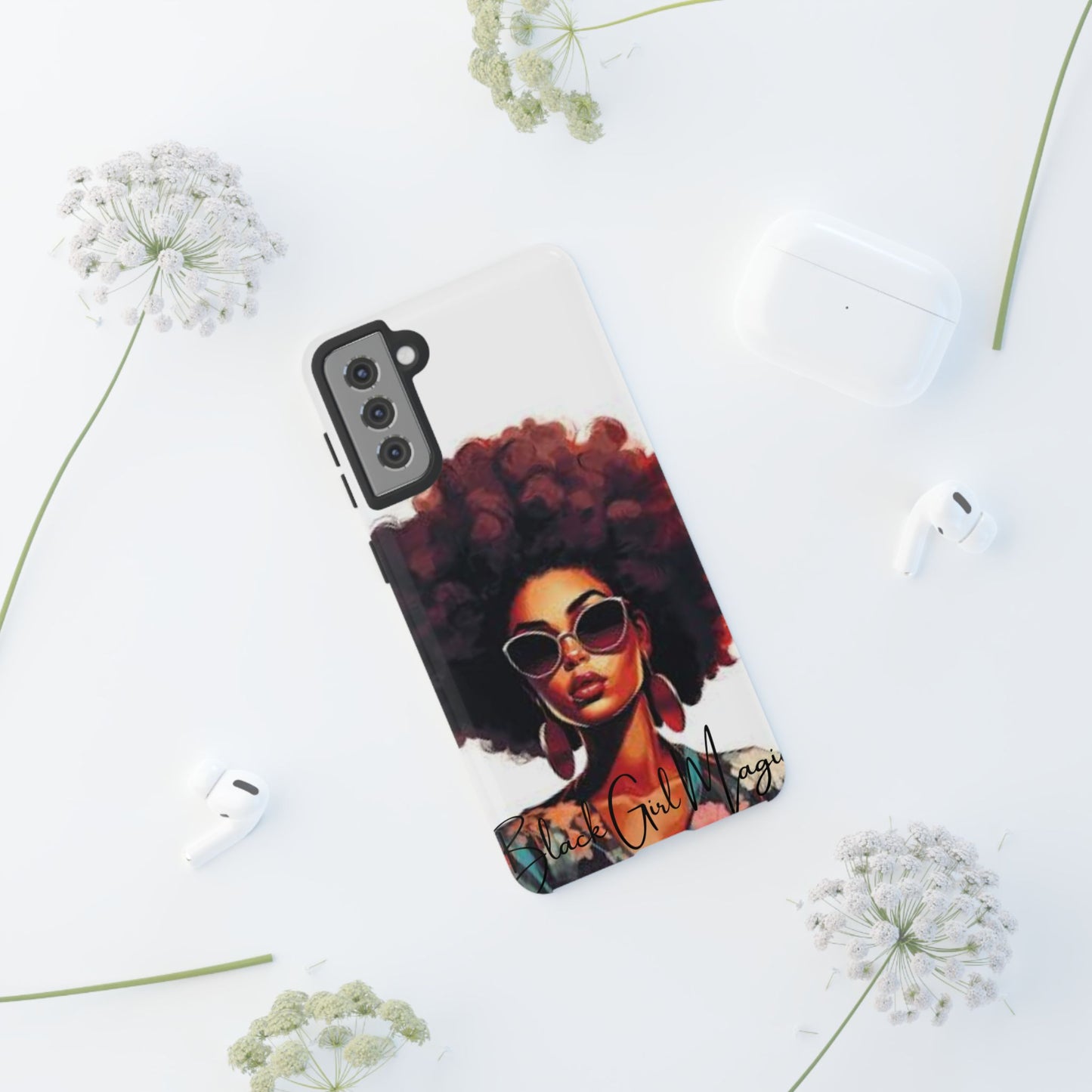Tough Cases - Samsung Galaxy - Black Girl Magic - Unique Phone Case with Inspirational Quote, Stylish Phone Cover, Gift for Her, Trendy Accessory, Everyday Use
