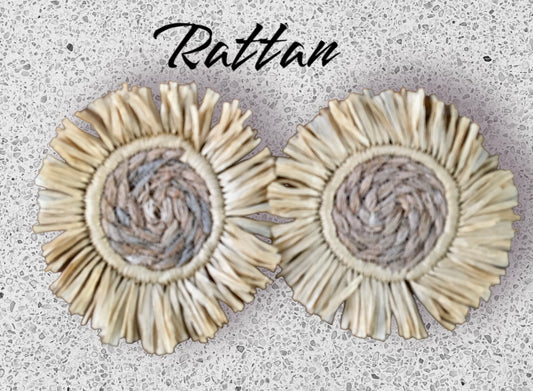 Woven rattan coasters with tassels